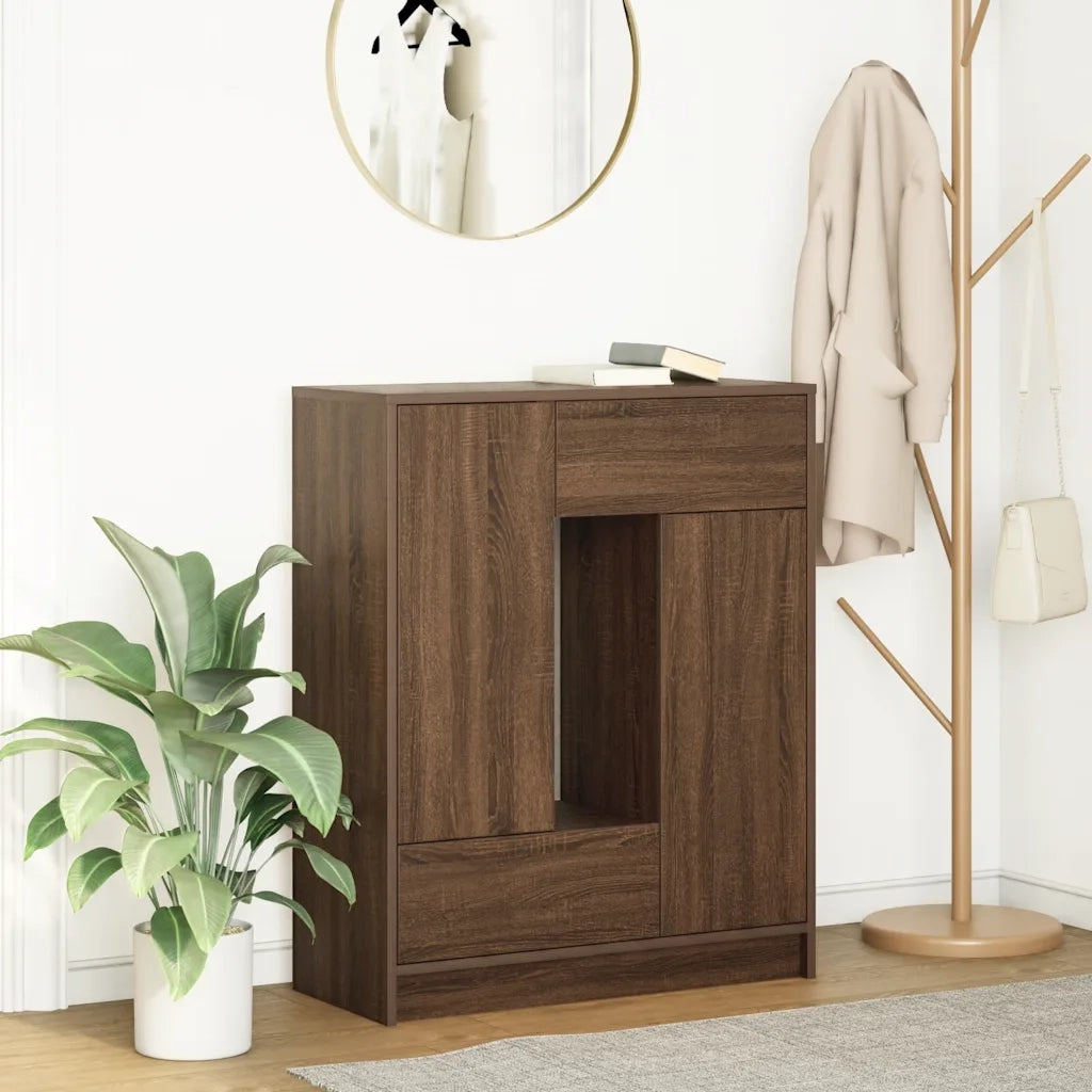 Credenza con Cassetti e Ante Rovere Marrone 73x31x90 cm 861856
