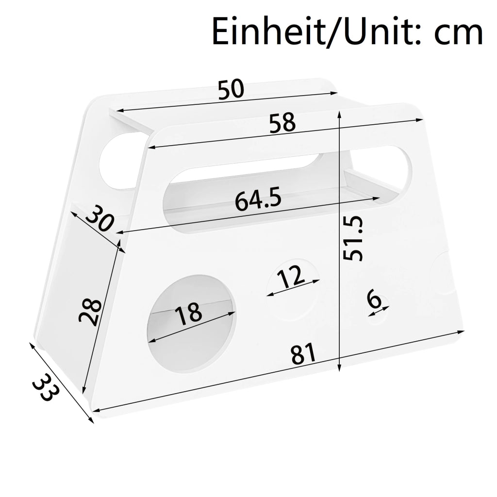 OKWISH Comodino con Ruote e Aperture Laterali, Angoli Arrotondati, per Camera da Letto, MDF, Bianco, 81 x 33 x 51.5 cm