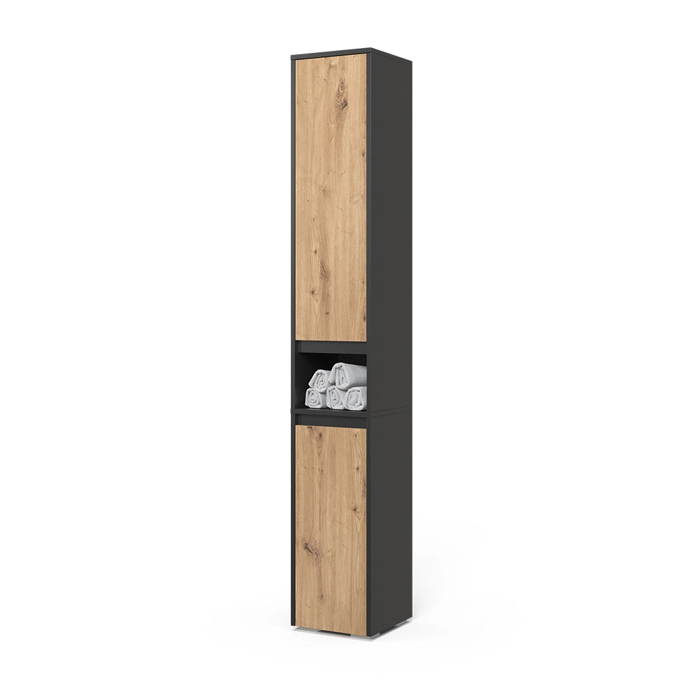 Vicco Armadio per il bagno Antracite/Artisan 30.2 x 191.5 cm con 2 porte