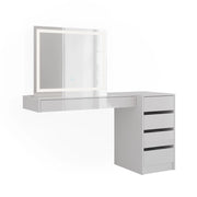 Vicco Tavolo da toeletta Bianco 100 cm 3 parti