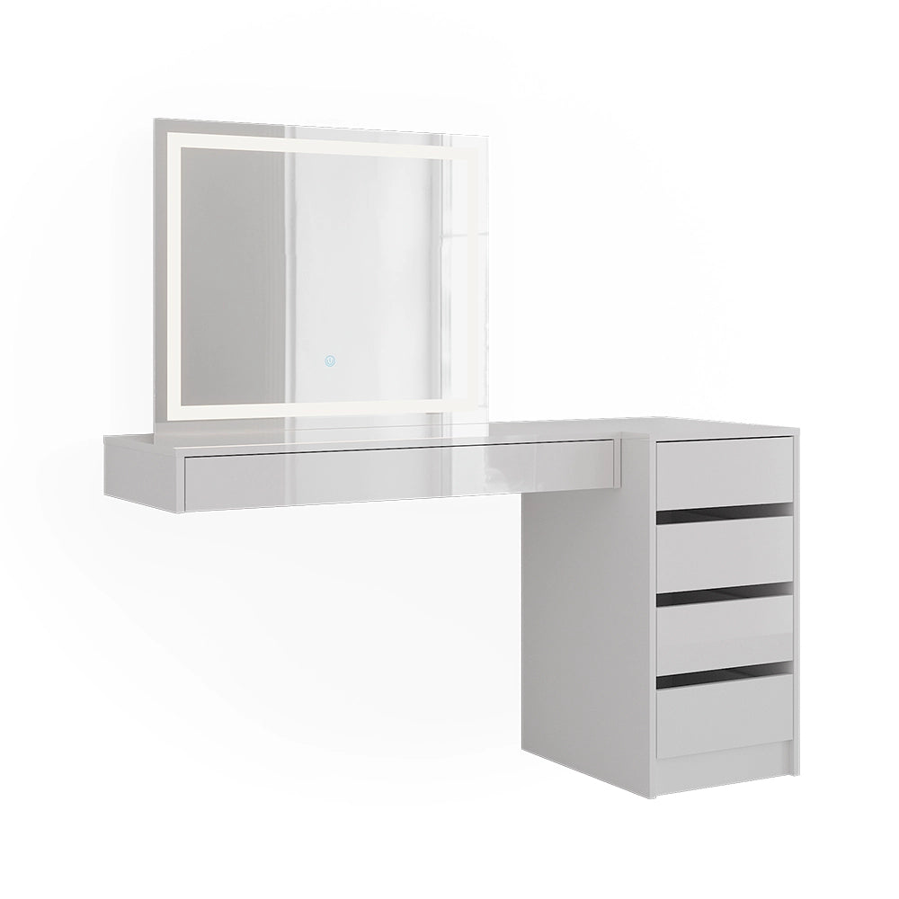 Vicco Tavolo da toeletta Bianco 100 cm 3 parti