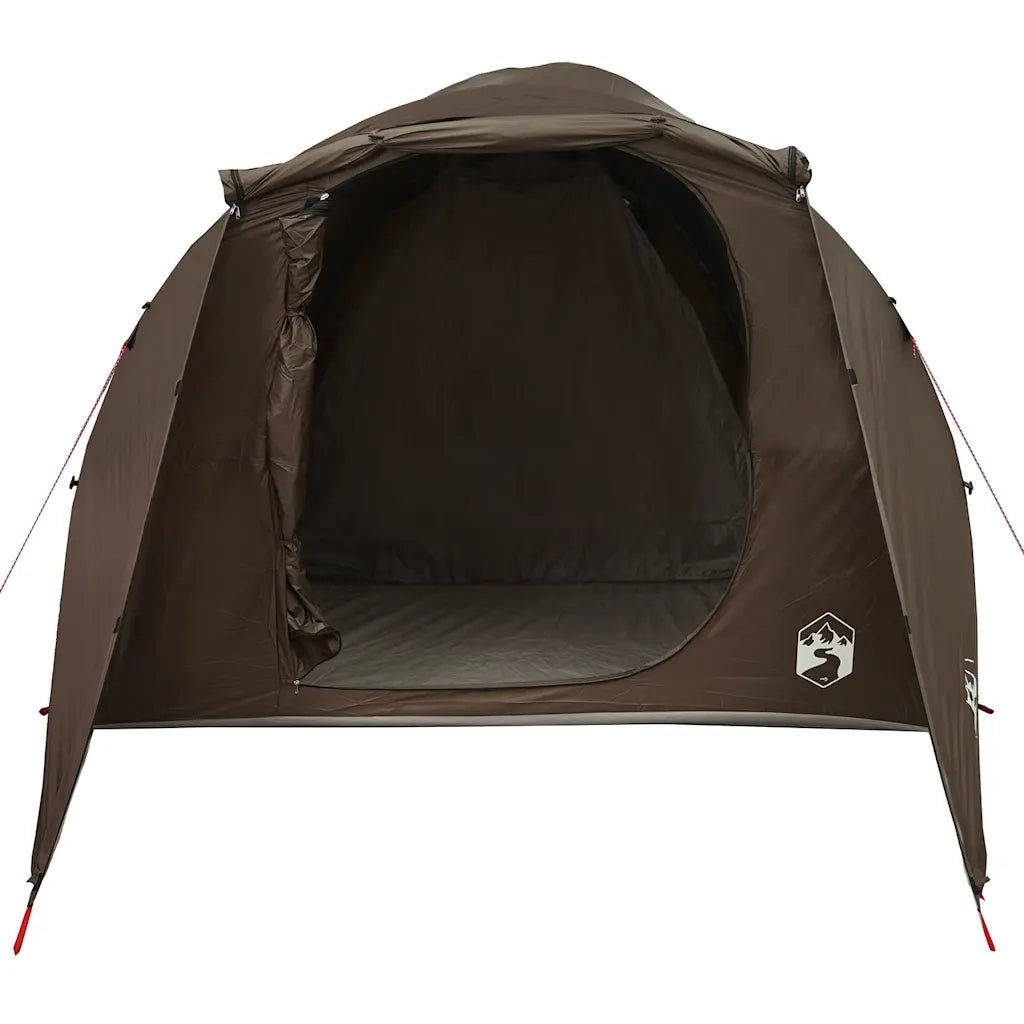 Tenda Familiare a Tunnel per 6 Persone Marrone Impermeabile