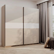 Armadio Camera da Letto Nalika, Guardaroba 2 Ante 2 Ripiani, 200x204h cm Beige Cashmere