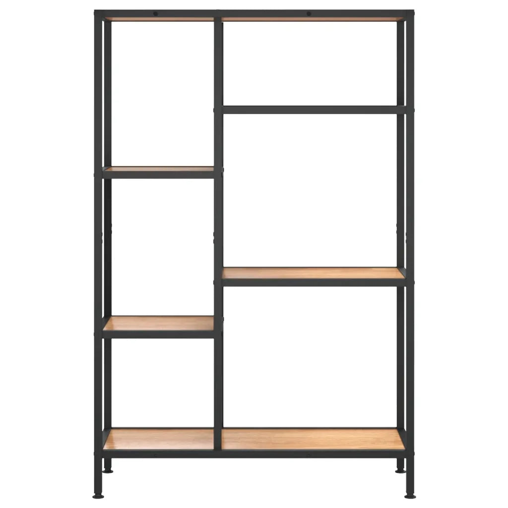 Scaffale per Libri 80x30x120 cm Acciaio e Legno Multistrato cod mxl 6731