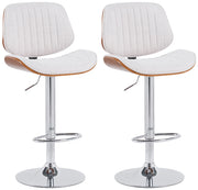 Set di 2 sgabelli da bar Clawson in tessuto cromato 2