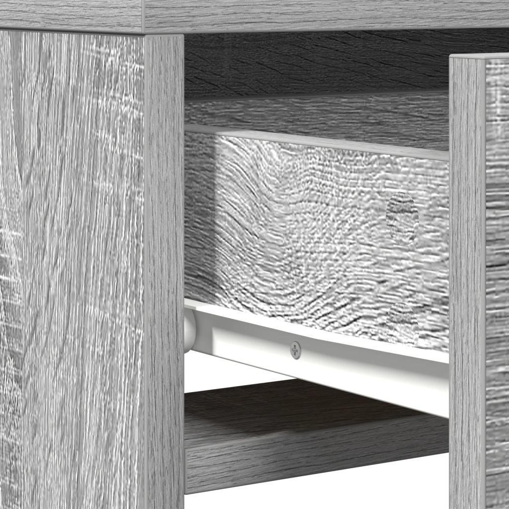 Toeletta  con luci LED Grigio Sonoma 50x41x140 cm