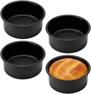 Set di 4 forme a cilindro per torta rotonda da 15,5 cm - non aderente, forma profonda in acciaio di carbonio per compleanni, matrimoni e occasioni festive