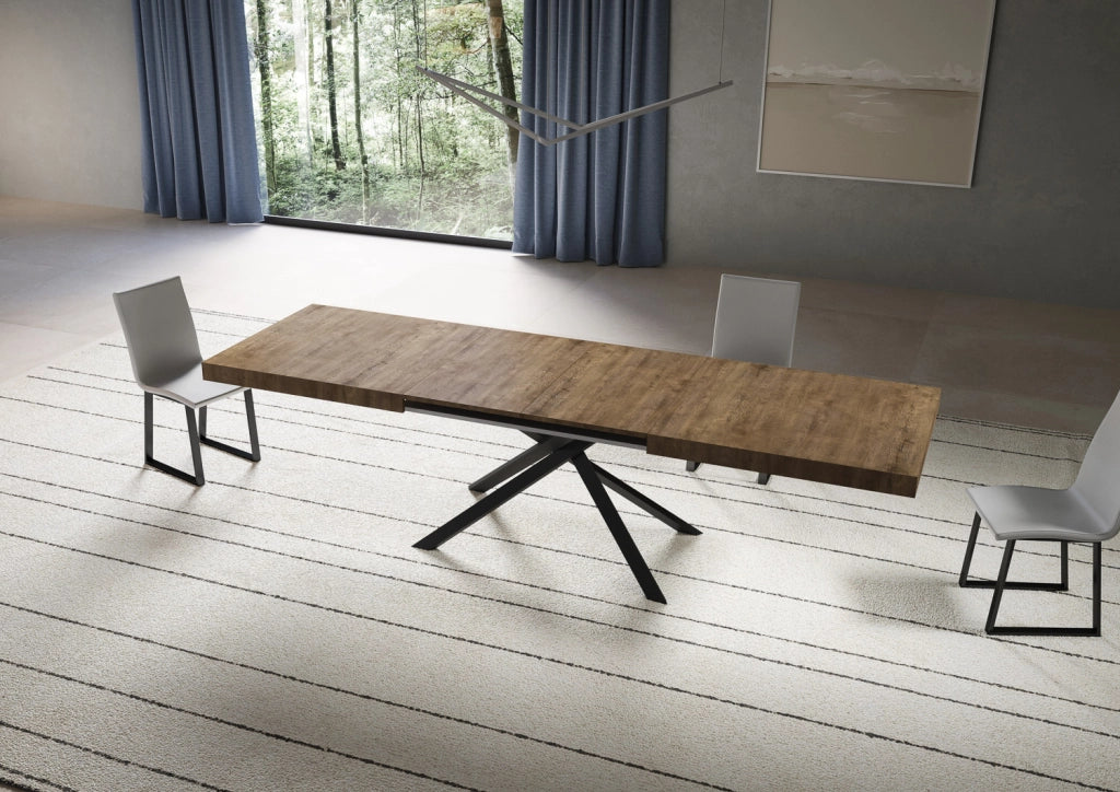 Tavolo allungabile 90x180/440 cm Niketis noce gambe antracite