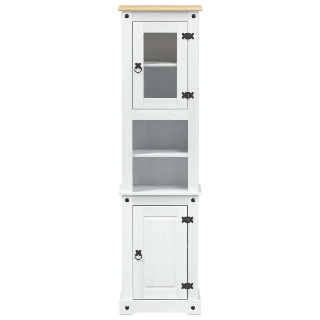 Mobile da Bagno con porta Bianco 50 x 40 x 185 cm Pino massello 42024958