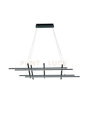 SOSPENSIONE MOVIDA NERA A LED 3000k 4163lm, 114W DIMMERABILE L.125CM