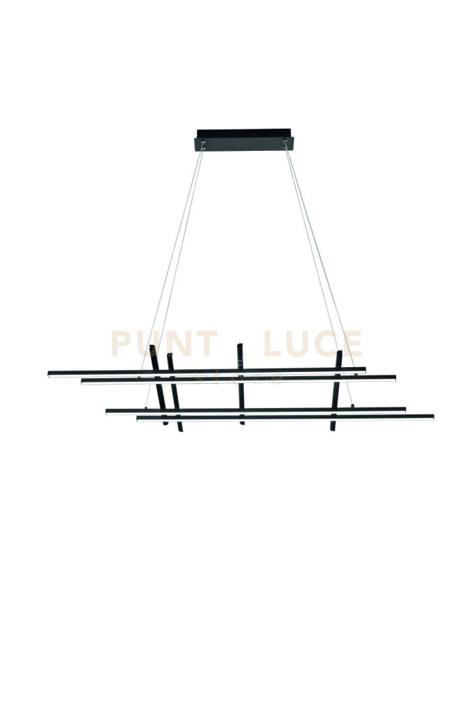 SOSPENSIONE MOVIDA NERA A LED 3000k 4163lm, 114W DIMMERABILE L.125CM