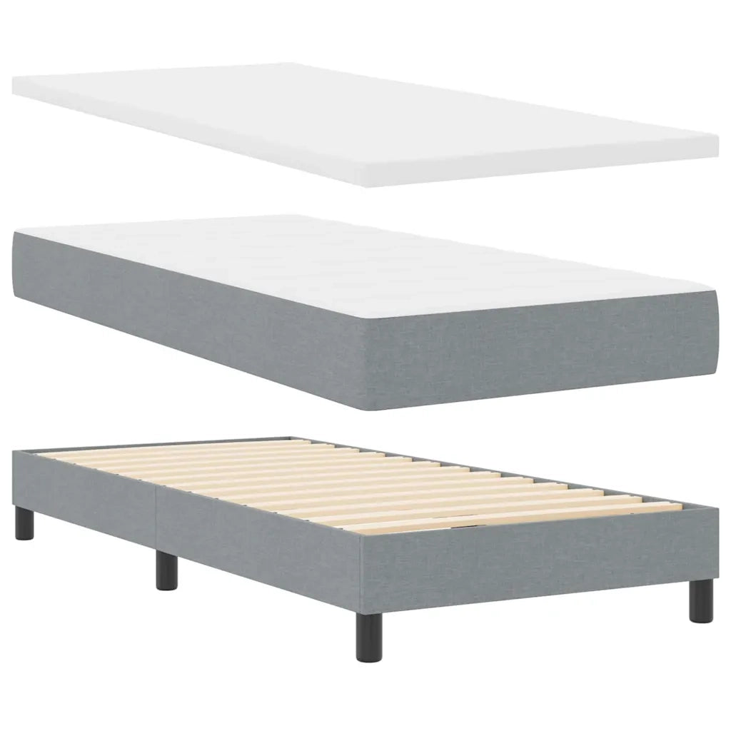 Letto a molle con testiera Grigio chiaro 100 x 200 cm Tessuto 3338741