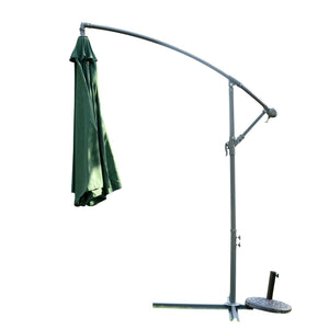 Ombrellone da Giardino Decentrato Ø3m in Metallo e Poliestere Verde