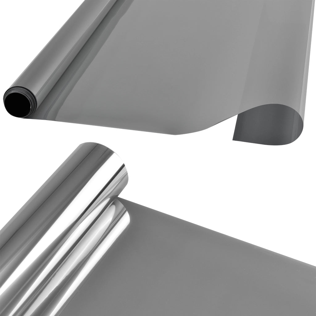 [casa.pro] Pellicola Riflettente per Finestra Autoadesiva 75 cm  x 4 m Argento a Specchio Protezione Sole e Vista