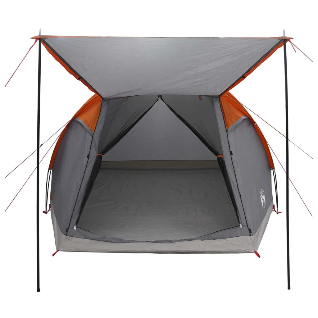 Tenda Capanna Grigio e arancione 4 persone Poliestere e Acciaio 42028581