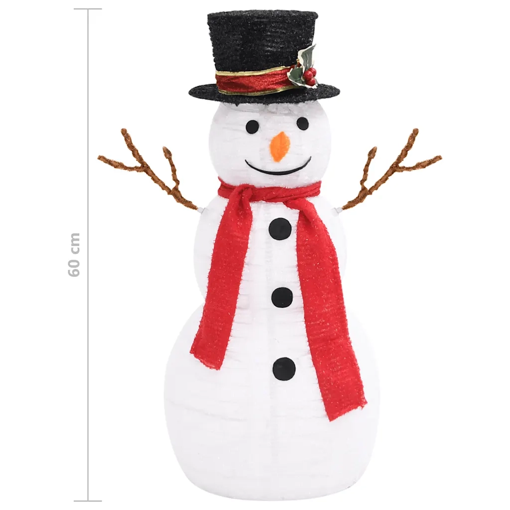 Figura Natalizia Pupazzo di Neve a LED Tessuto Pregiato 60 cm cod mxl 58607