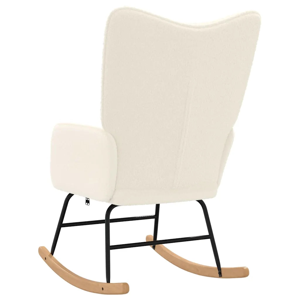 Sedia a dondolo Crema Tessuto Sherpa 42001784
