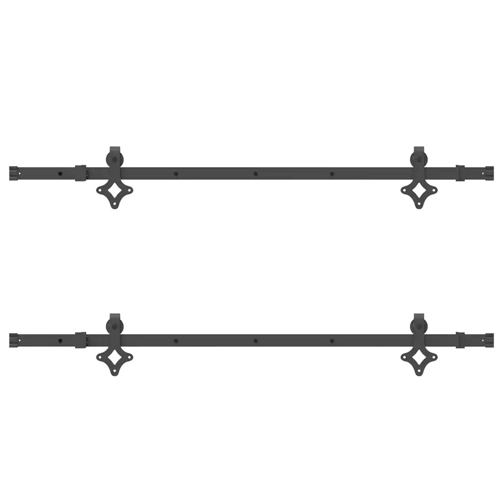 Kit di Binari per Porte Scorrevoli 152,5 cm Acciaio Nero CFW4033840