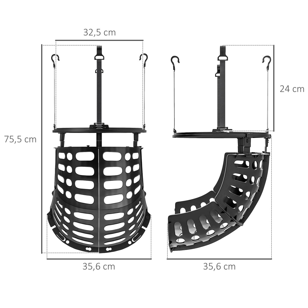 Cestino da basket regolabile in altezza 360¡ã ¨C zephmum ¨C Nero 35.6x35.6x75.5 cm