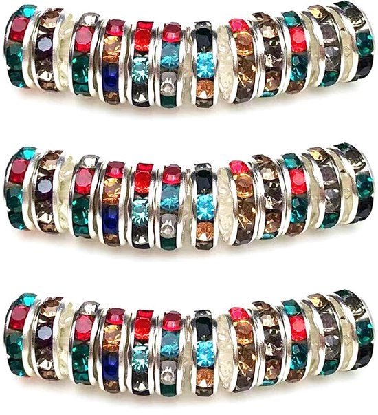 MJDCB 8mm 100 pezzi di perle sfere accessori per gioielli perle strass per lo spazio per la creazione di gioielli bracciali collane