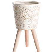 Vaso per piante bianco sporco MgO in stile antico per interni e per esterni