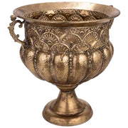 Vaso da fiori in metallo dorato 51,5x45x50h cm