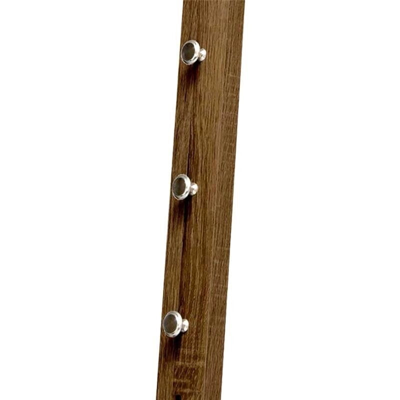 APPENDINO DA PARETE REALIZZATO IN LEGNO 25X6X70CM IN COLORE NOCE CON 3 GANCI