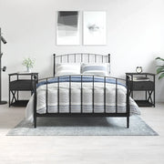 Comodini 2 pz-Set di 2 Tavolino da notte Neri 40x42x55 cm in Legno Multistrato