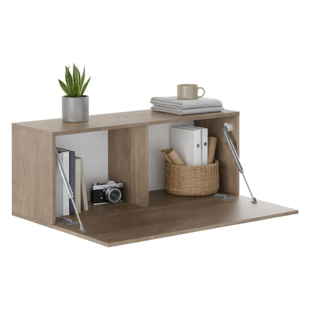 Pimonte, Mobile Pensile Modulabile, 100x40h cm Marrone Noce