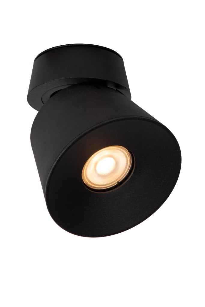 Spot soffitto tondo Ø10 nero orientabile GU10 Trigono Lucide