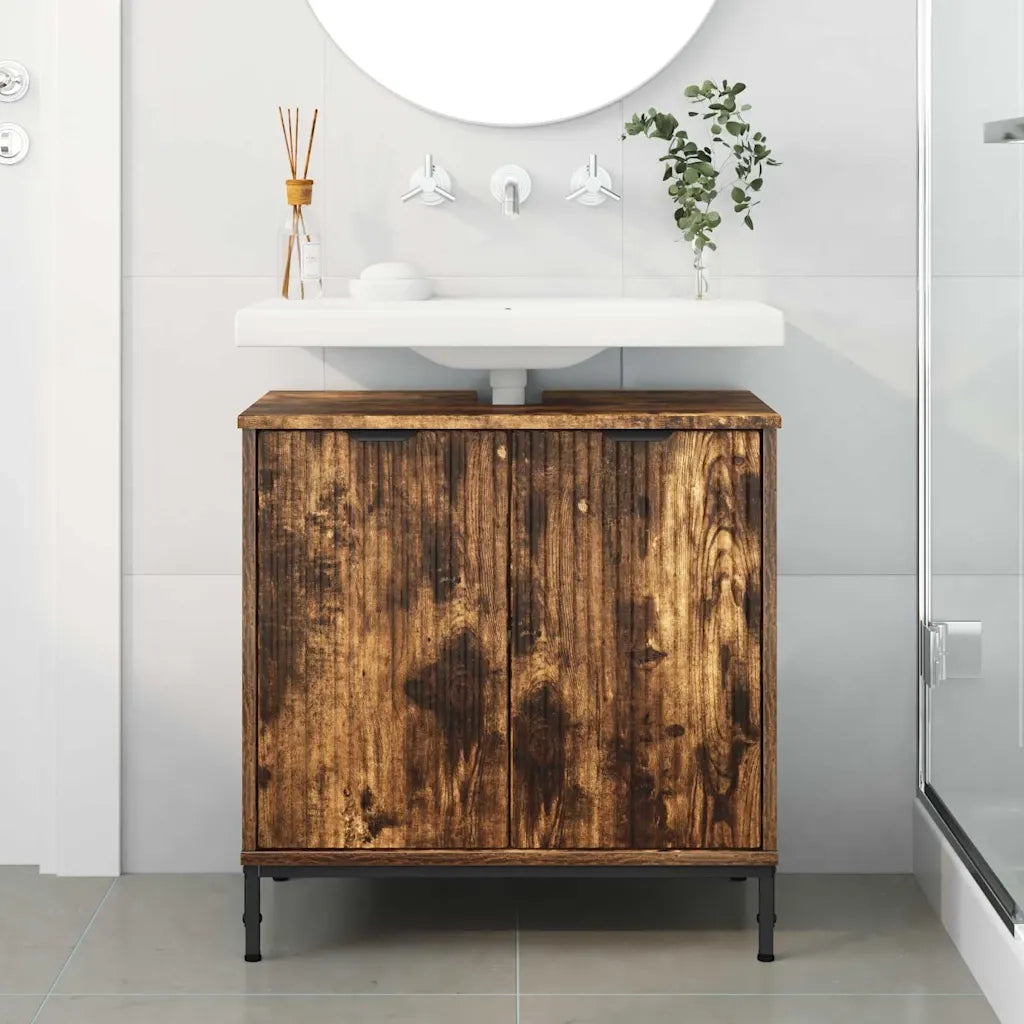 Armadio per Lavabo da Bagno Rovere fumé 60,5 x 33,5 x 61 cm