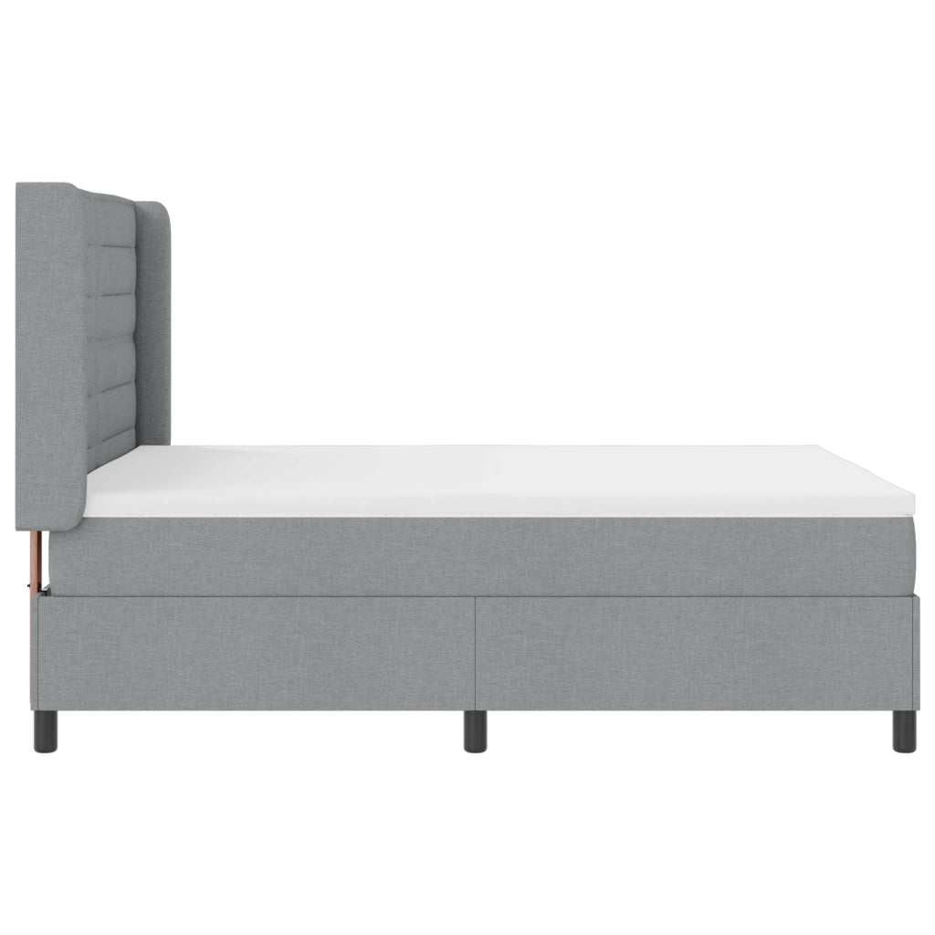 Letto a Balancelle con Materasso e Luce LED Grigio Chiaro 140x200 cm Tessuto