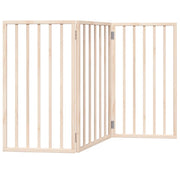 Cancelletto di sicurezza pieghevole per cani a 3 pannelli 150 cm legno di pioppo marrone 02_0023078