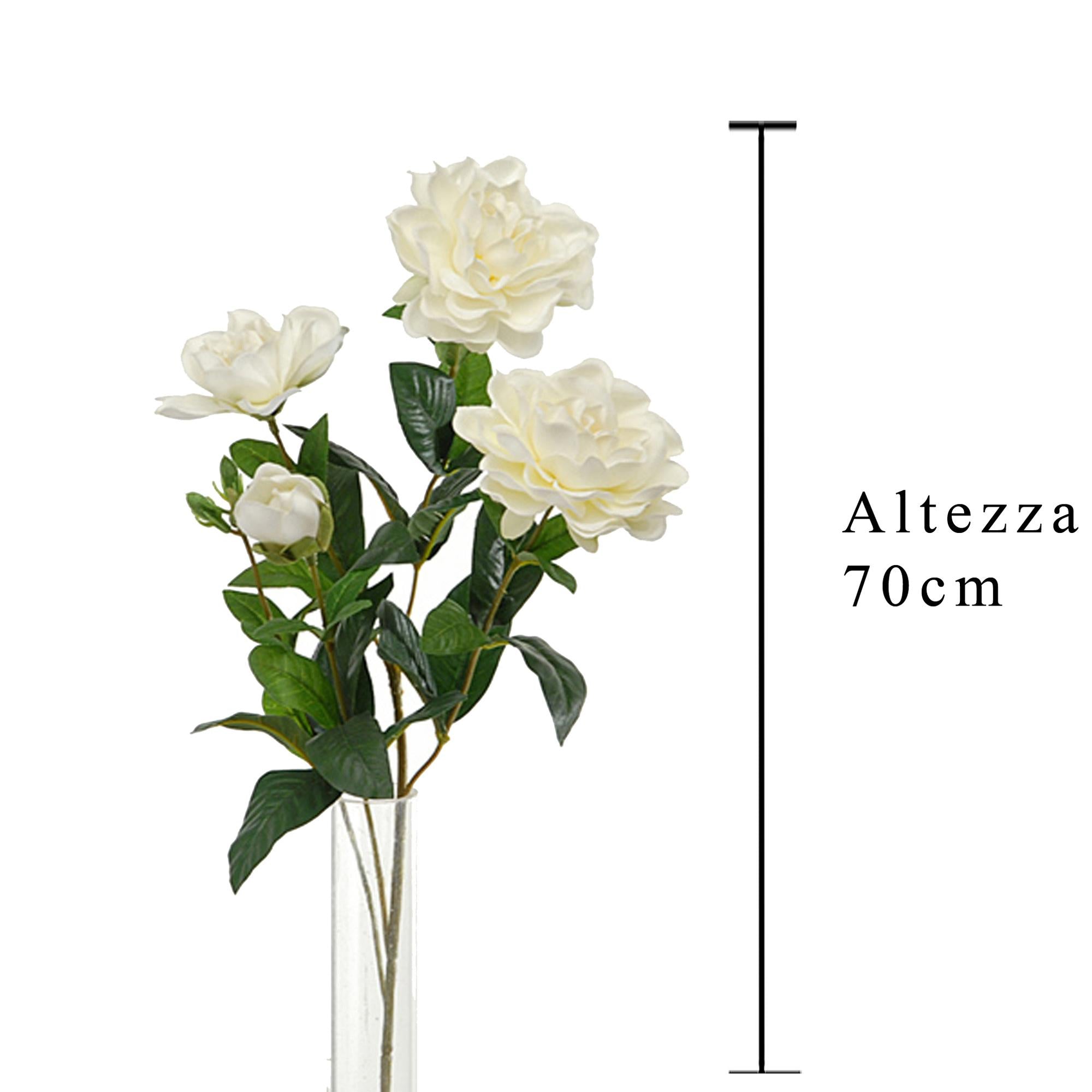 Set 3 Rami Artificiali di Gardenia Altezza 70 cm Bianco