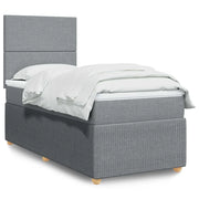 vidaXL Giroletto a Molle con Materasso Grigio Chiaro 90x190 cm Tessuto