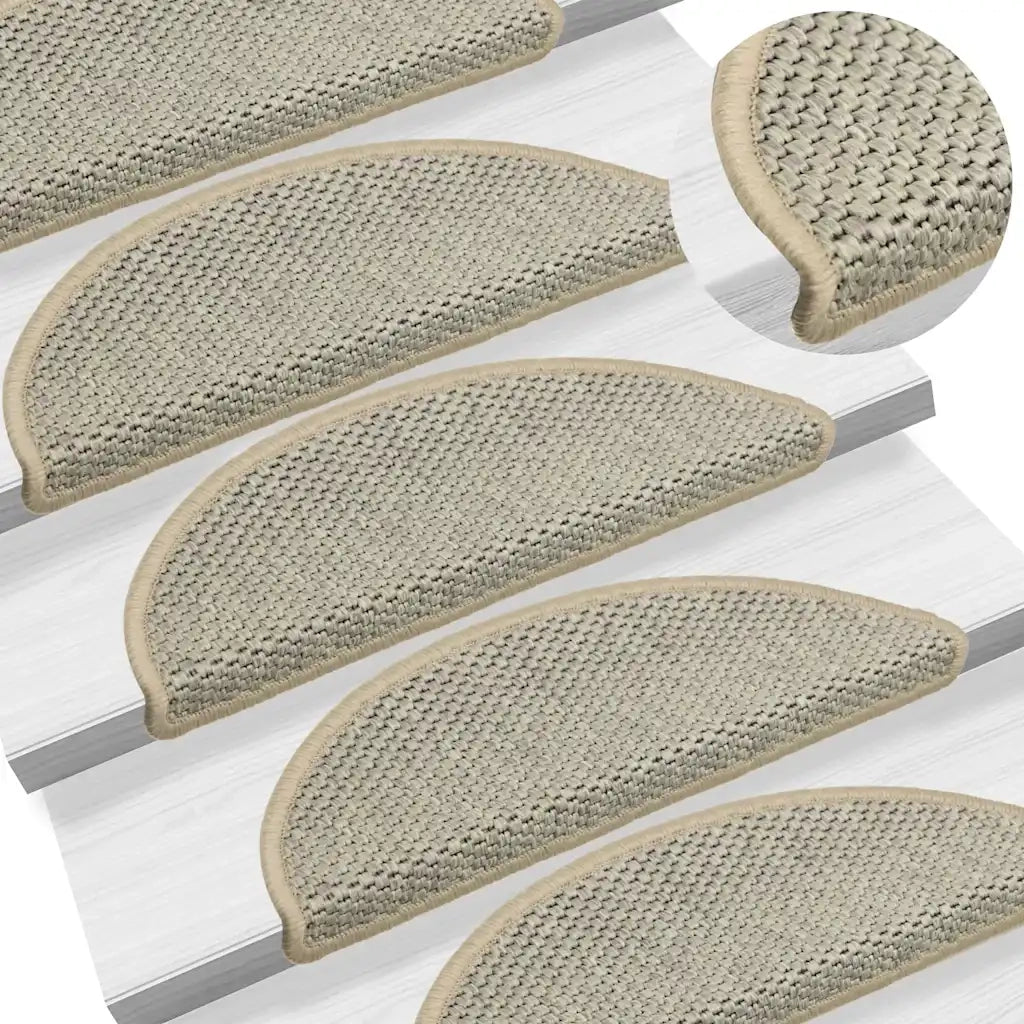 Tappeti Adesivi Scale Aspetto Sisal 15 pz | Gradini per Scale 56x17x3cm Verde Chiaro