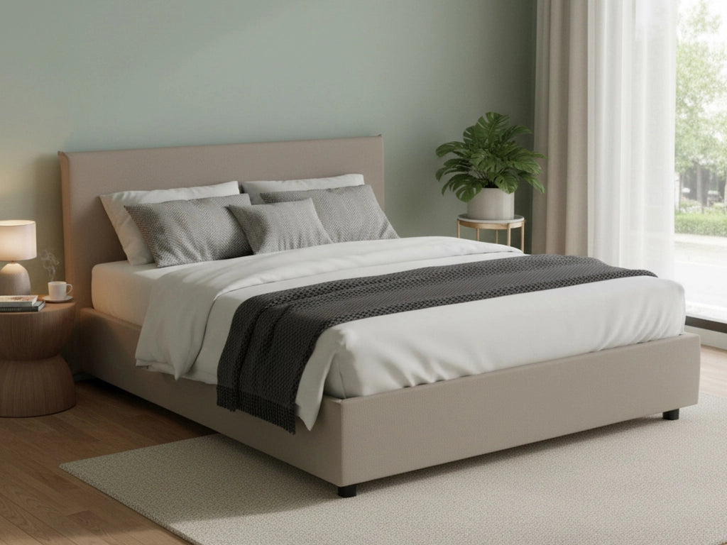 Letto Matrimoniale Scolecite, Letto Matrimoniale Contenitore Made in Italy, Grigio