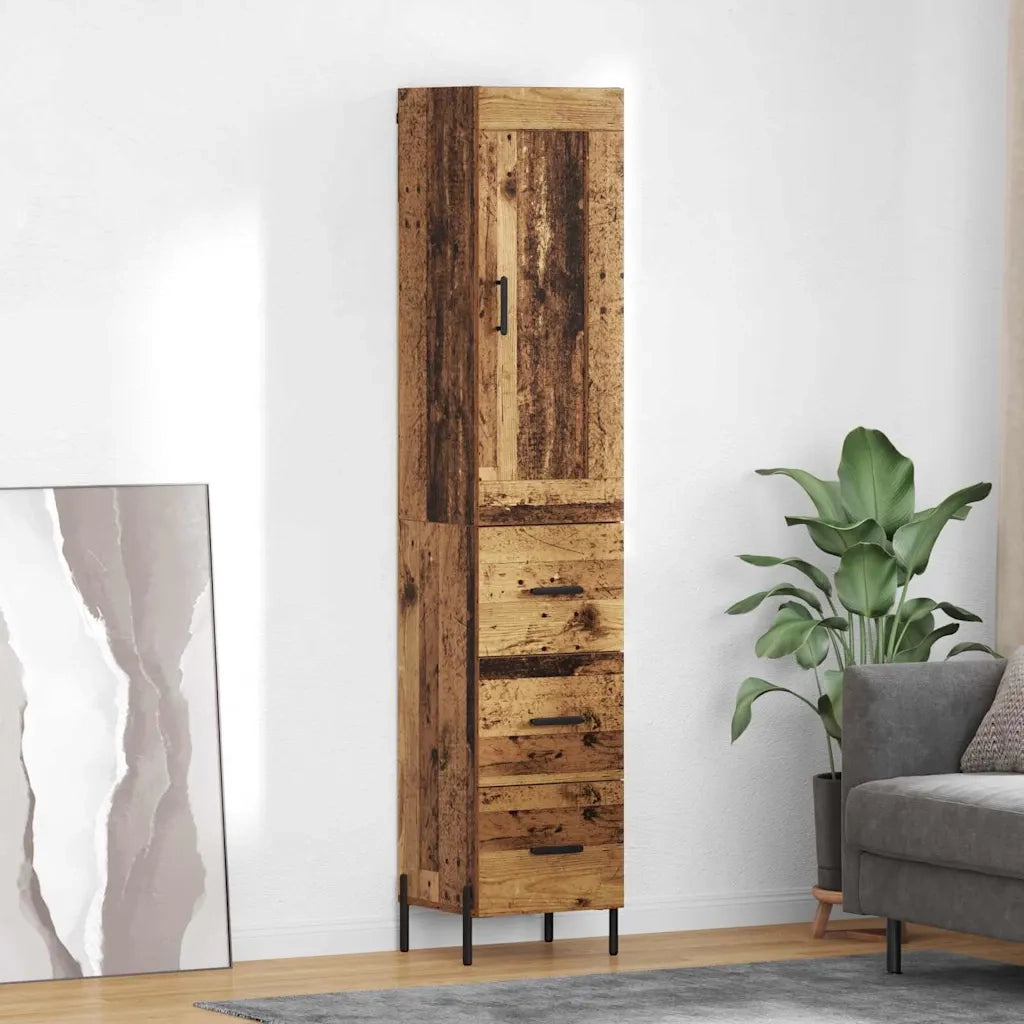 Credenza | Madia | Buffet da pranzo | Armadio da pranzo Legno vecchio 34,5 x 34 x 180 cm Legno multistrato