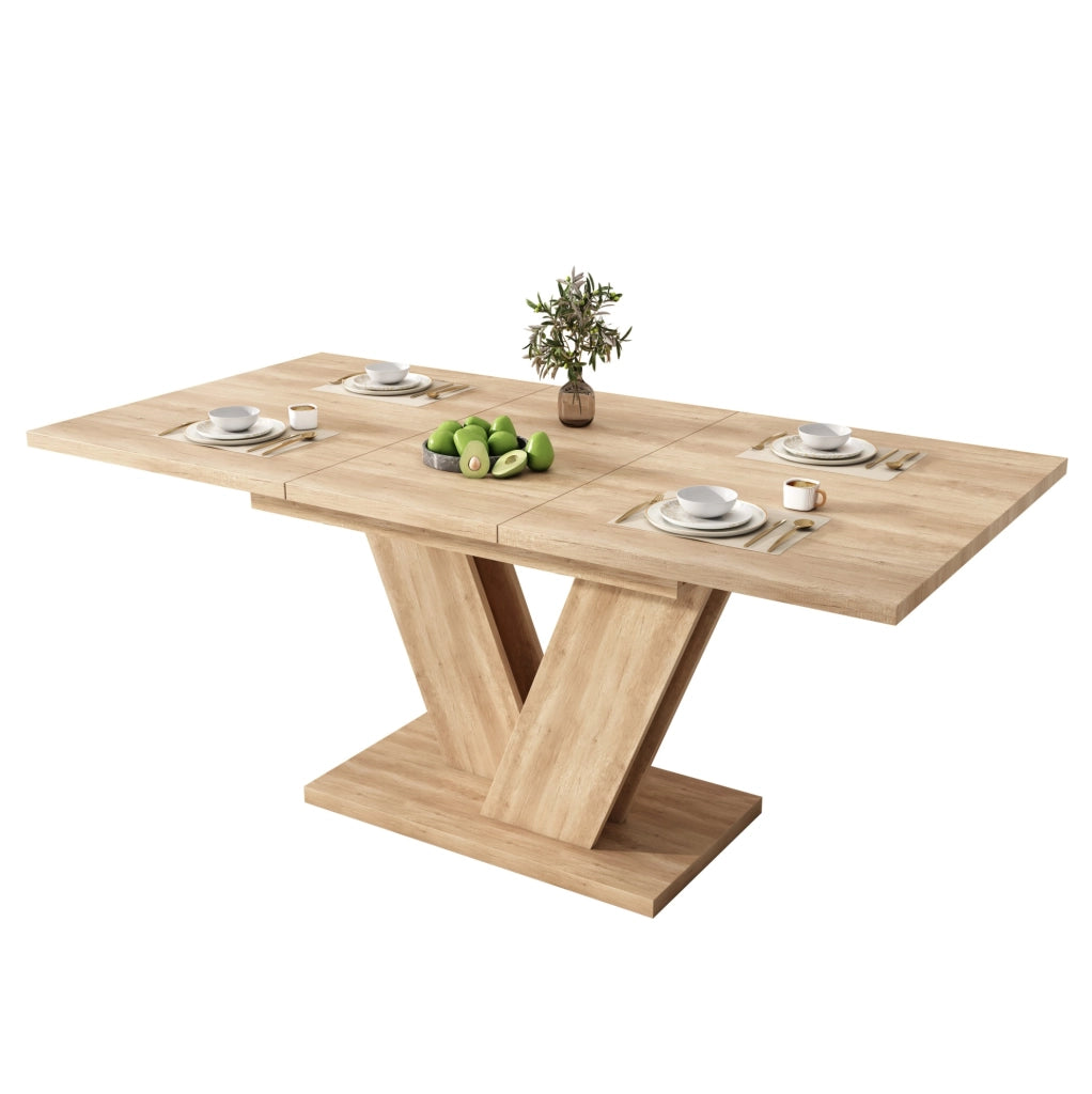 Tavolo da pranzo allungabile 180x80x75.5 cm; MDF effetto rovere