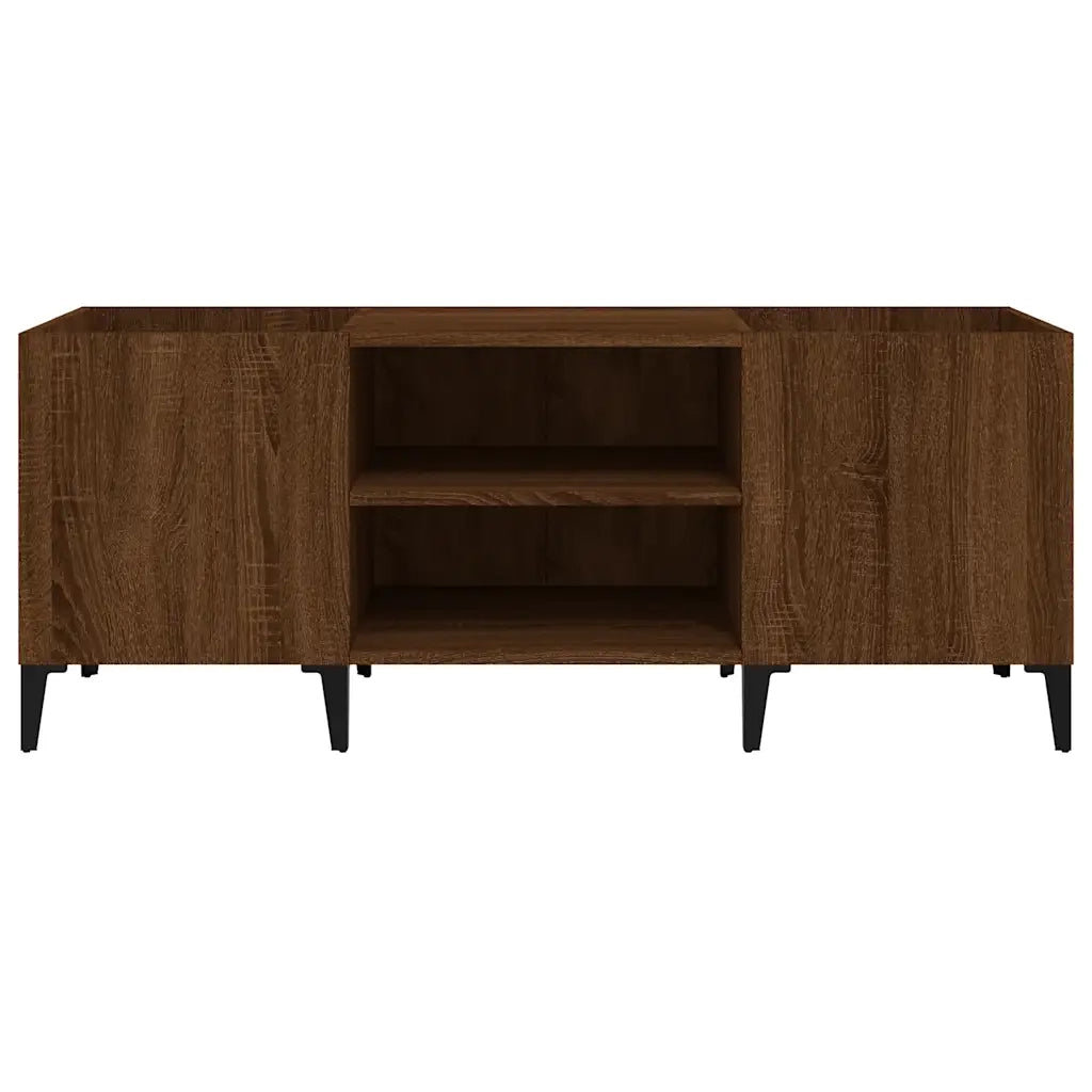 Mobile Porta Dischi Rovere Marrone 121x38x48 Legno Multistrato 831940