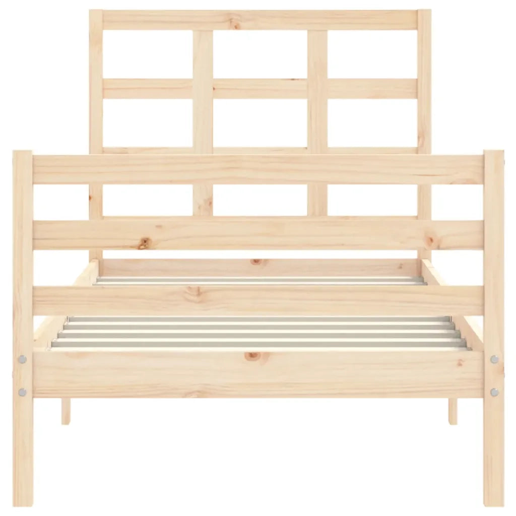 Giroletto con Testiera-Struttura Letto con testiera 90x200 cm in Legno Massello 397345
