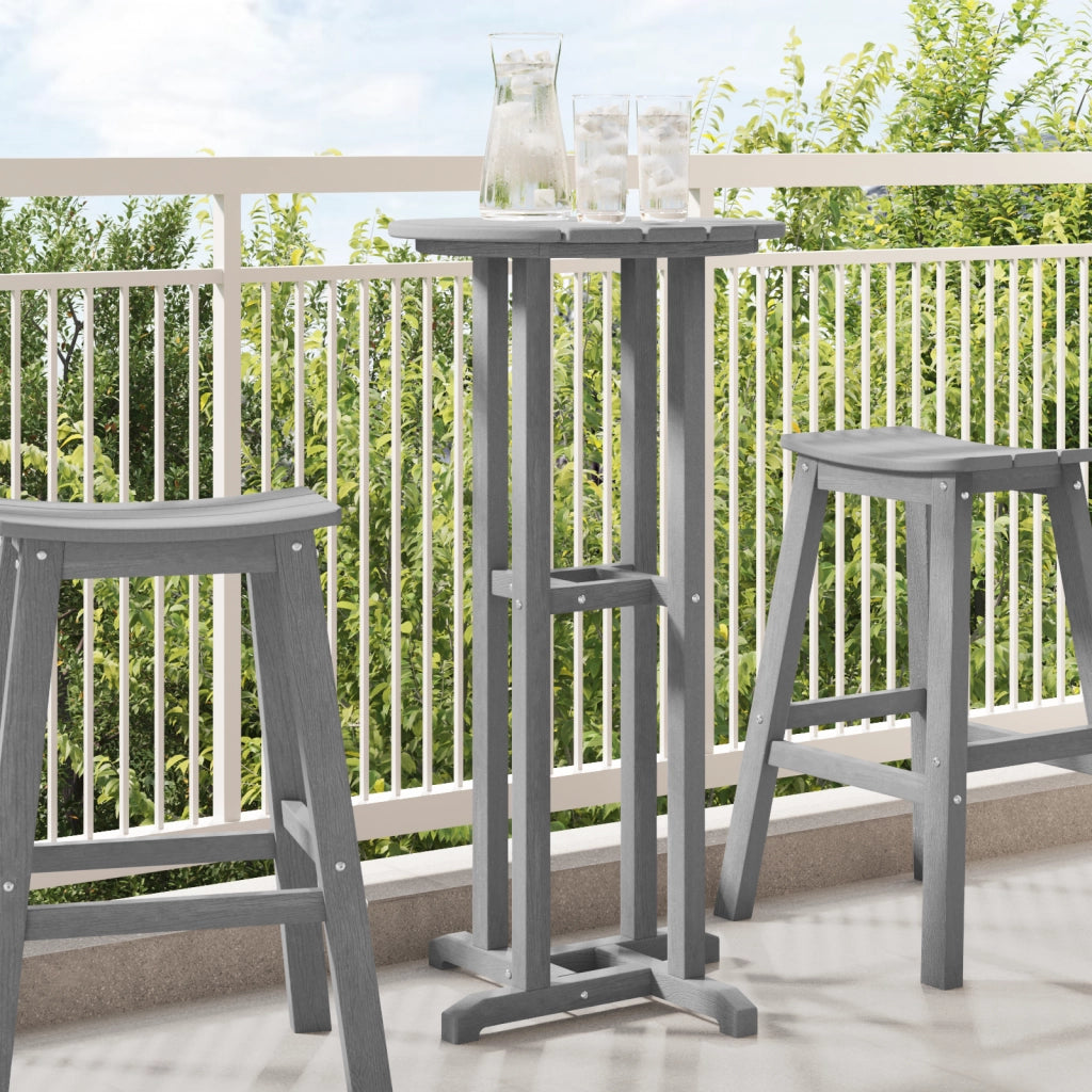 Tavolo da Bar Grigio Chiaro 55x55x107 cm HDPE
