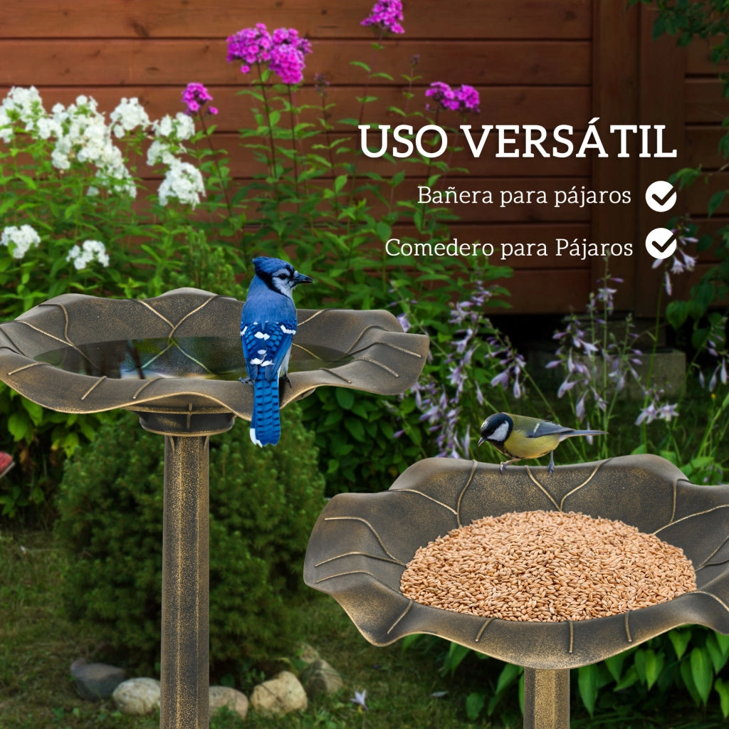 Vasca per Uccelli da Giardino ¨C Xylo ¨C Foglia di Loto Bronzo 71cm