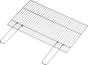 Griglia per Barbecue in Acciaio Cromato, 67x40 cm, Manici Richiudibili, Regolabile per Barbecue a Muratura e Portatili