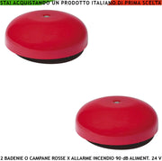 CAMPANA ELETTROMECCANICA ROSSA 2 PEZZI PER ALLARME INCENDIO ALIMENTAZIONE 24 VCC RIPETONO SEGNALAZIONI E QUALSIASI AVVISO