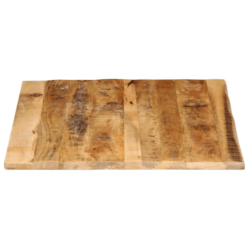 Piano Tavolo 100x80x3,8 Bordi Vivi Legno Massello Mango Grezzo 370412
