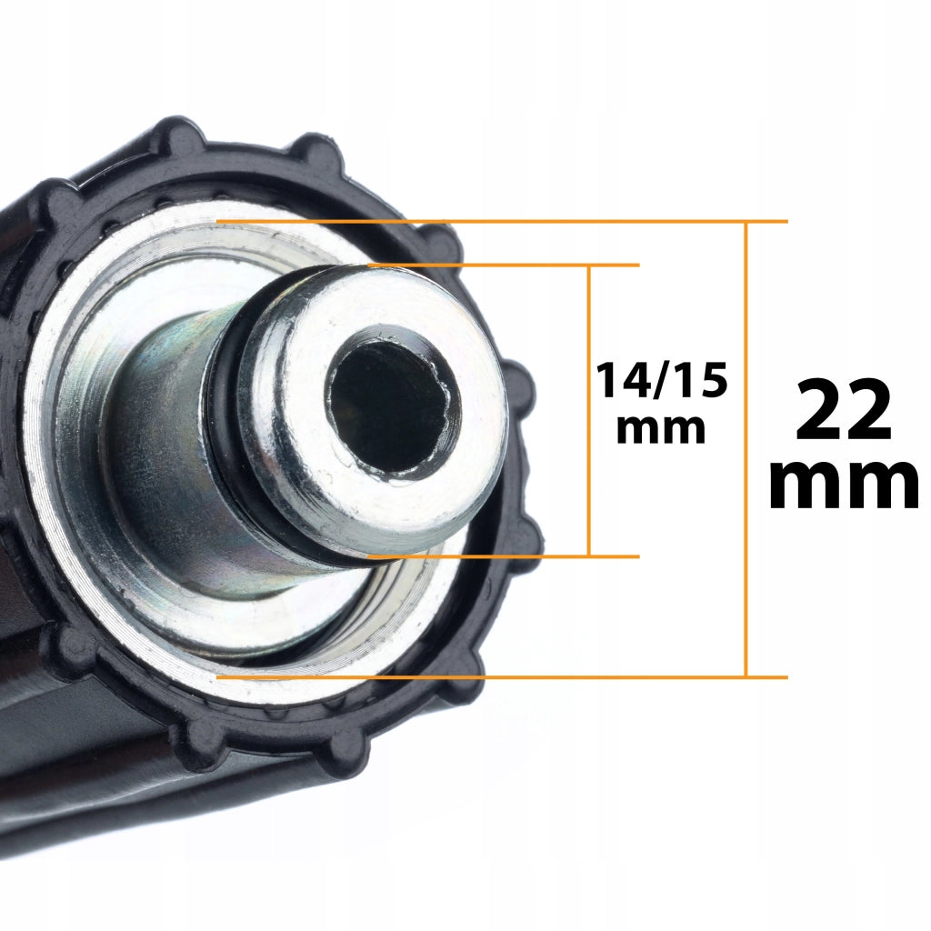 Tubo Alta Pressione 15M – Ugello a Molla in Ottone | Compatibile con Idropulitrice Kärcher K1–K7 | 155bar, 60°C