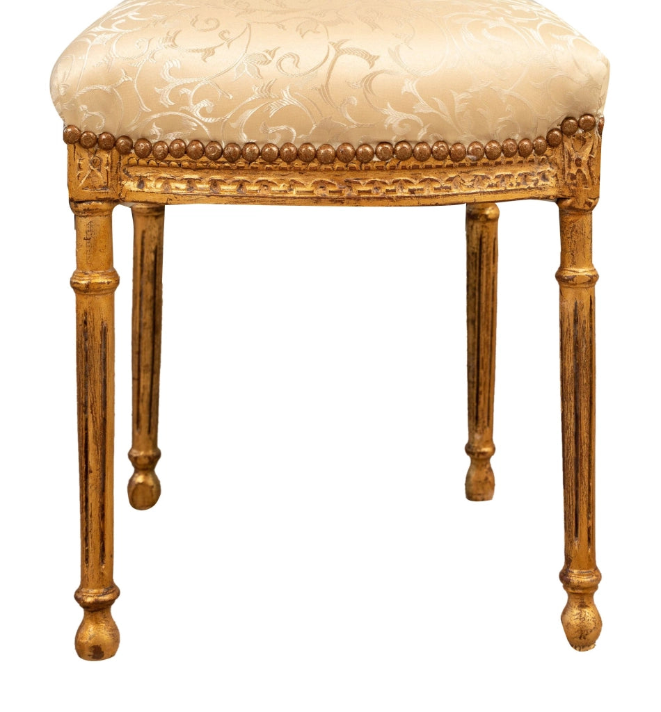 Biscottini Sedia poltrona stile francese Luigi XVI in legno massello di faggio poltroncina