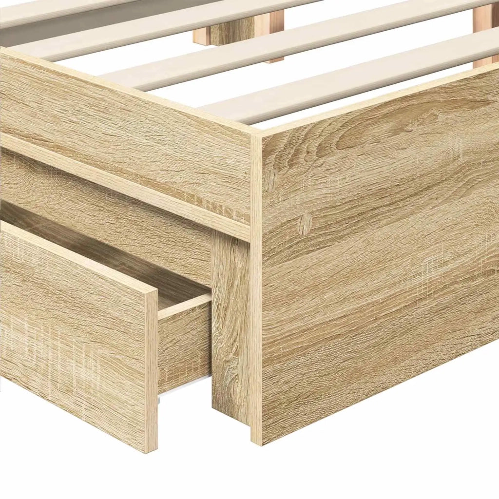 Letto con Contenitore con testiera Rovere Sonoma 120 x 200 cm