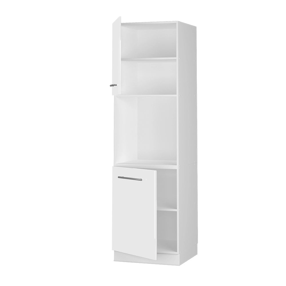 Mobile per forno da incasso Fame-Line Bianco lucido/Bianco 60 cm con ripiano aperto Vicco